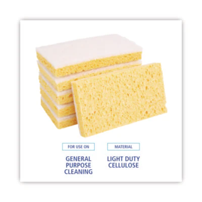 WHITE SPONGE SCRUBBER, LIGHT DUTY, (3.6