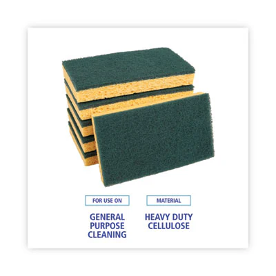 GREEN SPONGE SCRUBBER, MEDIUM DUTY, (3.6